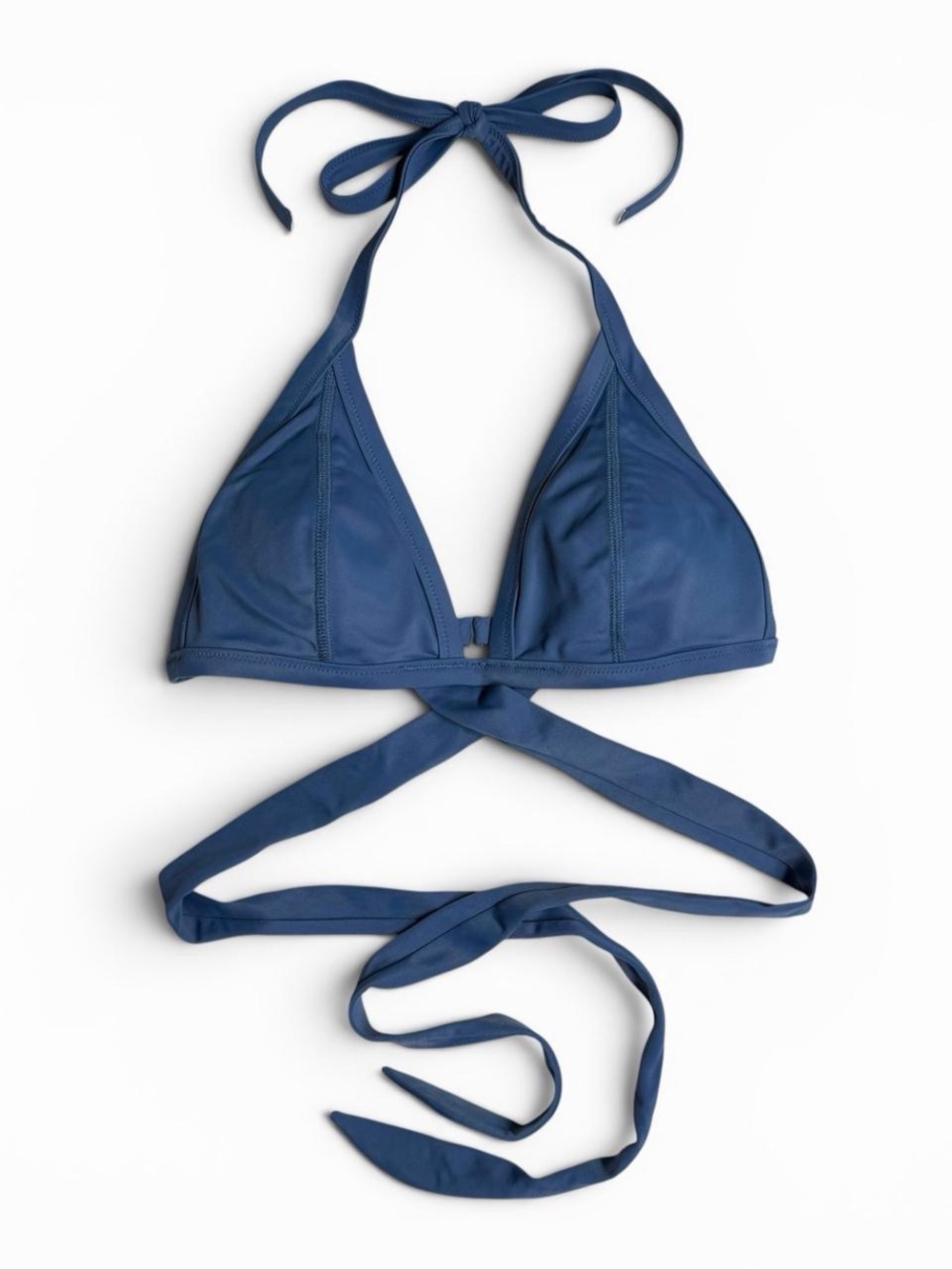 Y2K Victoria’s Secret PINK Blue Triangle Halter Wrap Bikini Top
